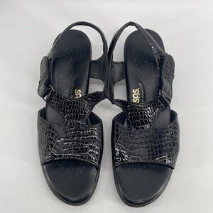 SAS Tripad Comfort Sole SUNTIMER BLACK CROC Leather Sandal Sz